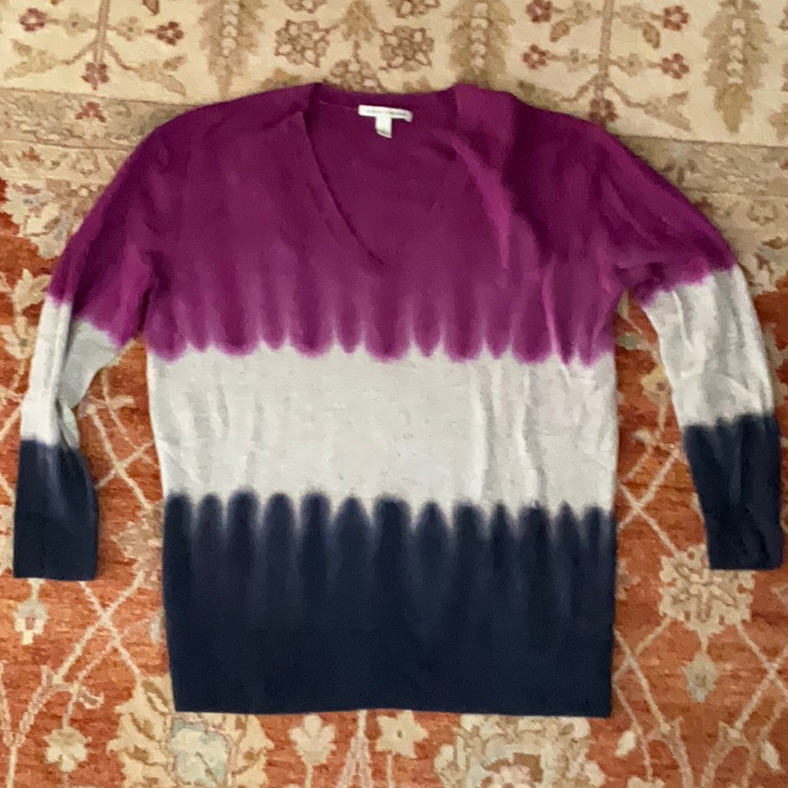 Cute Tie Dye Effect 100% Cashmere Sweater Sz L